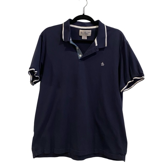 Penguin Navy Blue Short Sleeve Polo Shirt Men’s XL - Like New - Picture 1 of 4